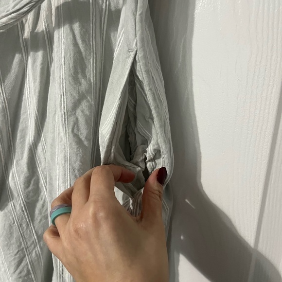 Grey & White Striped Sundress with Pockets - Picture 4 of 4